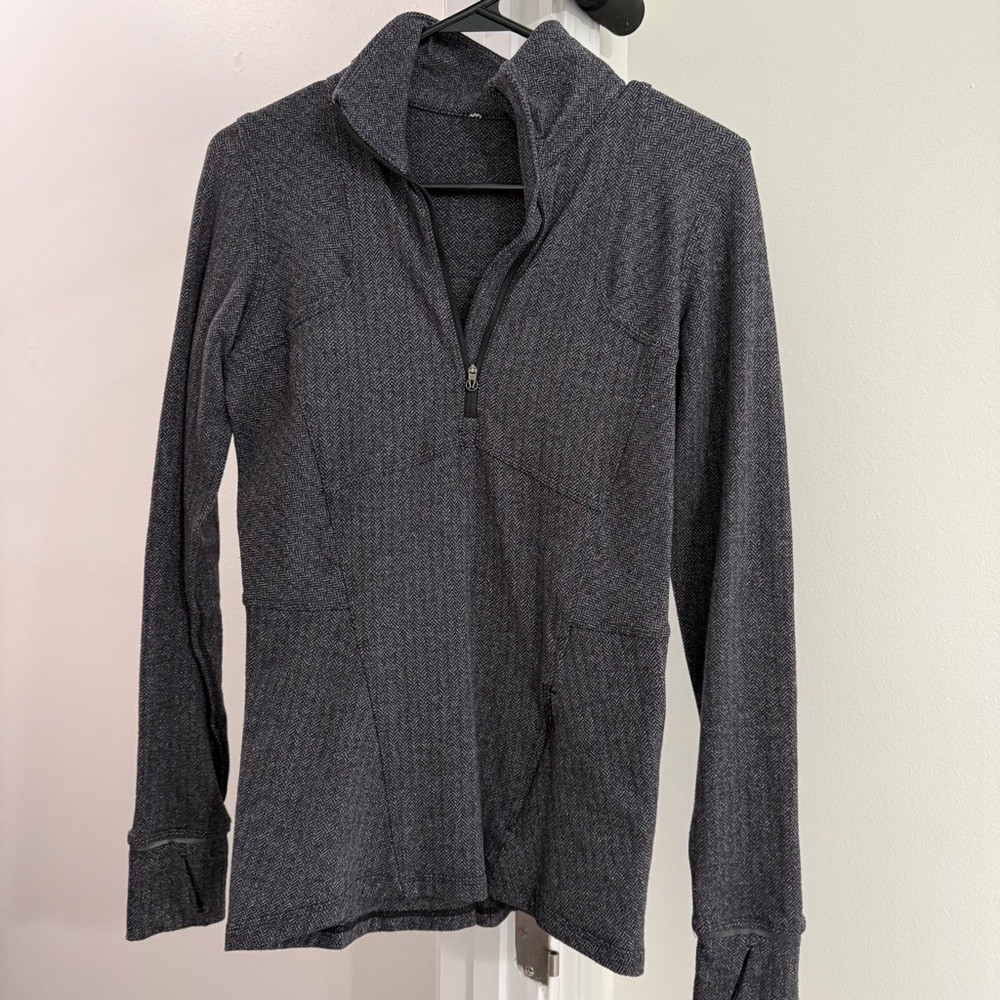 Lululemon Gray Quarter-Zip Pullover, size 6